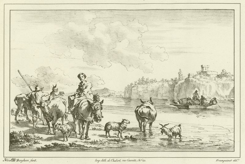 Kadın bir katır üzerinde by Nicolaes Pietersz. Berchem
