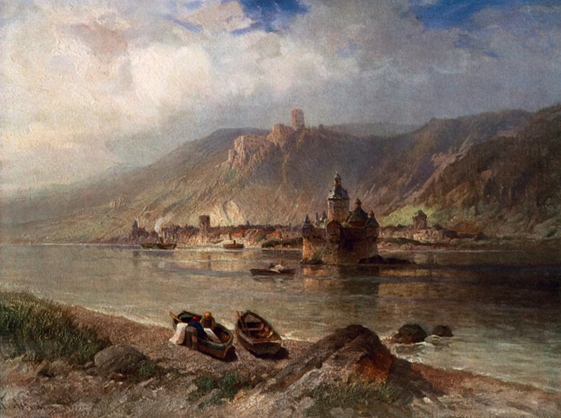 Caub ve Pfalz by Nicolai Astudin