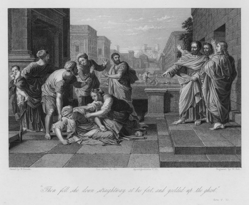 Sapphira'nın Ölümü, Perde V by Nicolas (after) Poussin