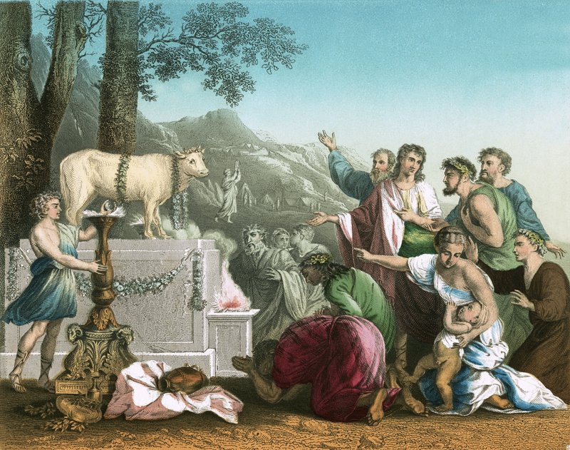 Altın buzağı ibadeti by Nicolas Poussin
