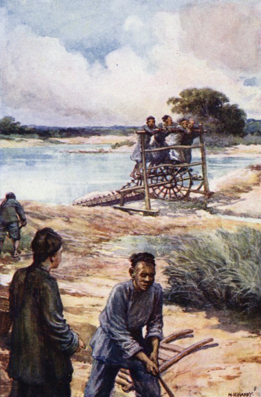 Çin: Bir su çarkı (renkli taş) by Norman Hardy