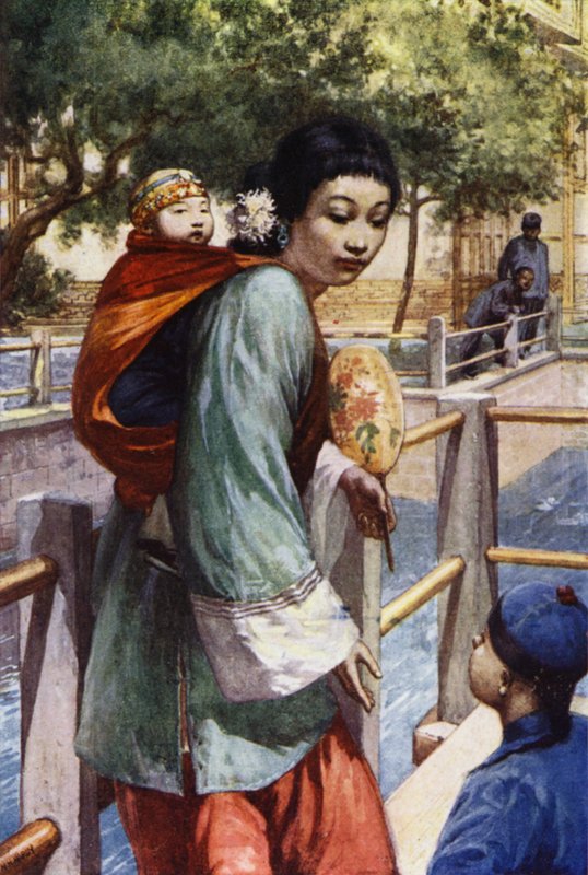 Çin: Kız ve bebek (renkli taş) by Norman Hardy