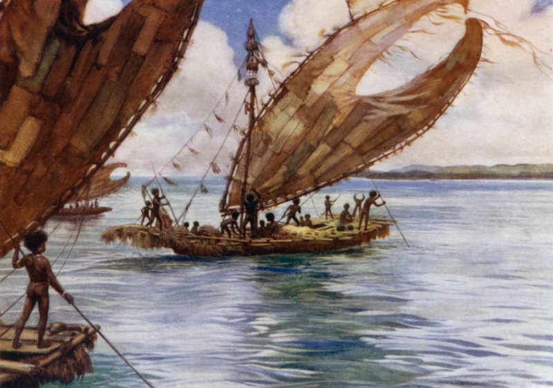 Büyük Ticaret Kanoları, İngiliz Yeni Gine (renkli taş) by Norman Hardy