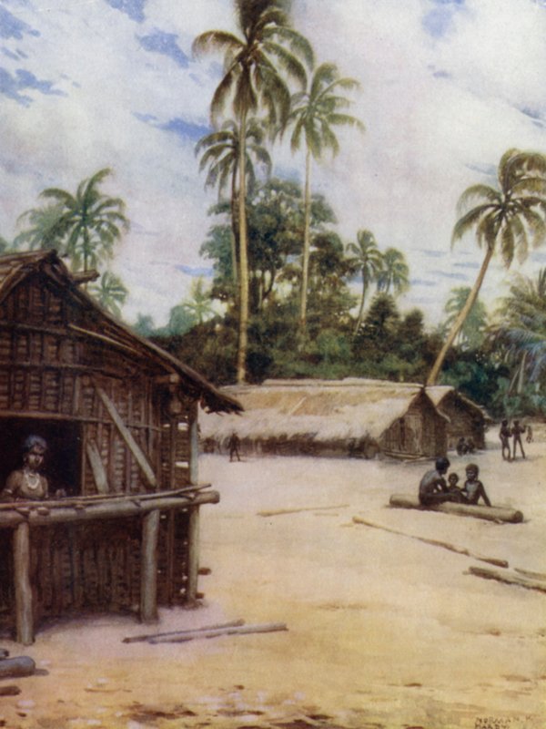 Solomon Adası Köyü, Marau Sound, New Florida yakınlarında (renkli taş) by Norman Hardy