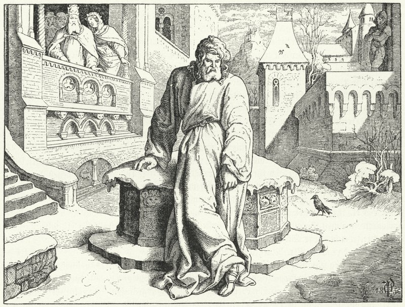 Kutsal Roma İmparatoru Henry IV, Canossa Kalesi'nin avlusunda, İtalya, Papa VII. by Oskar Pletsch