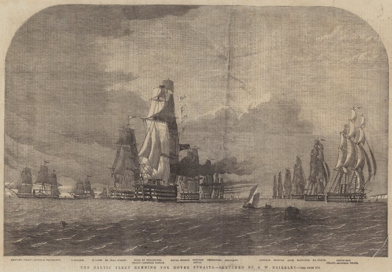 Dover Straits için çalışan Baltık Filosu by Oswald Walters Brierly