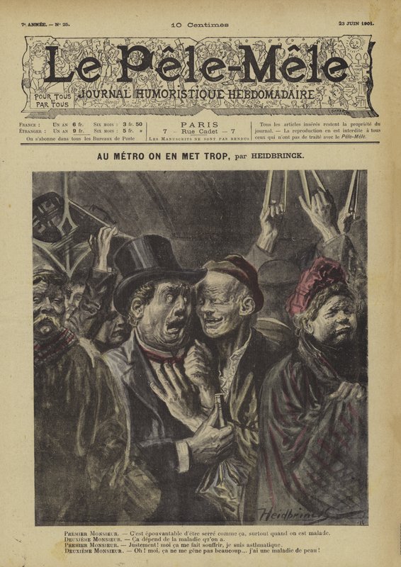 Metroda çok fazla koyduk. Le Pele-Mele için İllüstrasyon by Oswald (after) Heidbrinck