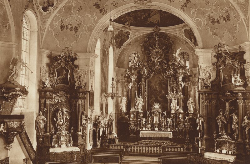 Parish-Kilise, Oberammergau, Kilisenin İçi by Otto Ballerstedt