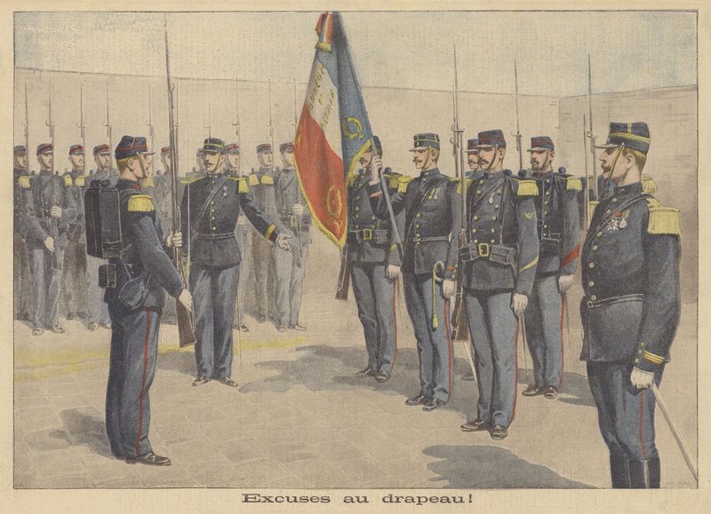 Fransız bayrağına hakaret ettiği için özür dileyen bir asker by P.H.G.V. Michel
