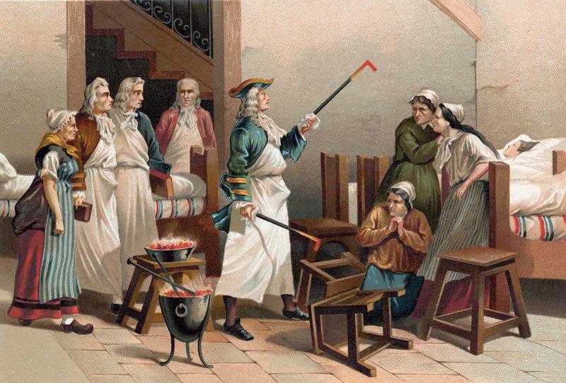 Boerhaave ve Leyden hastanesindeki tarihi kadınlar by P. Ros