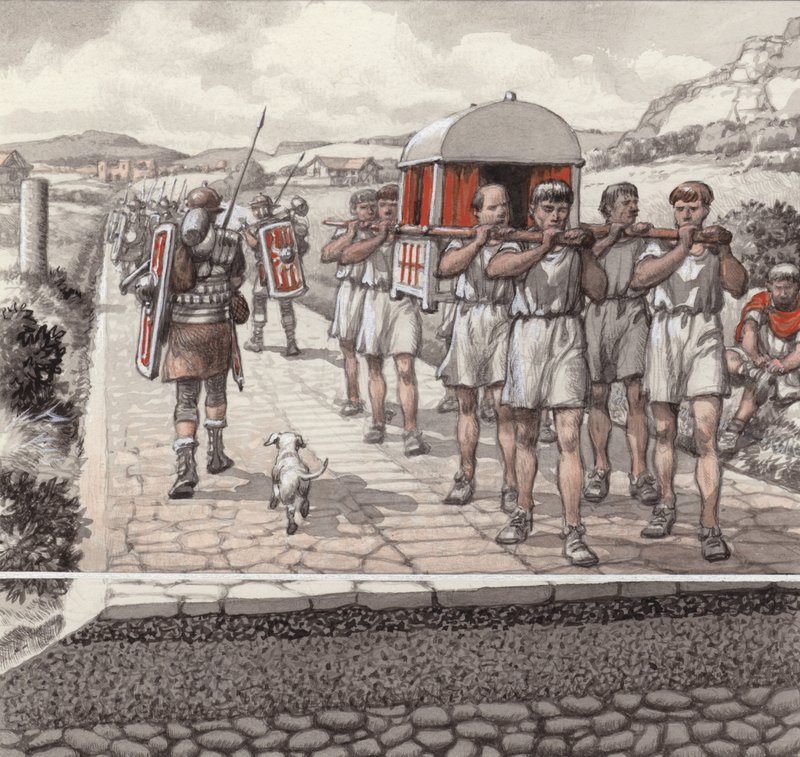 Bir Roma yolu (kağıt üzerine guaj) by Pat (1907-95) Nicolle
