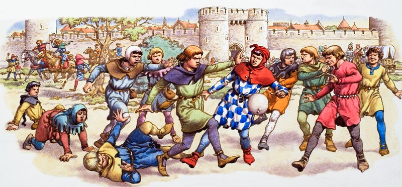 Domuz mesanesi ile sınır tanımayan bir futbol oyunu by Pat (1907-95) Nicolle