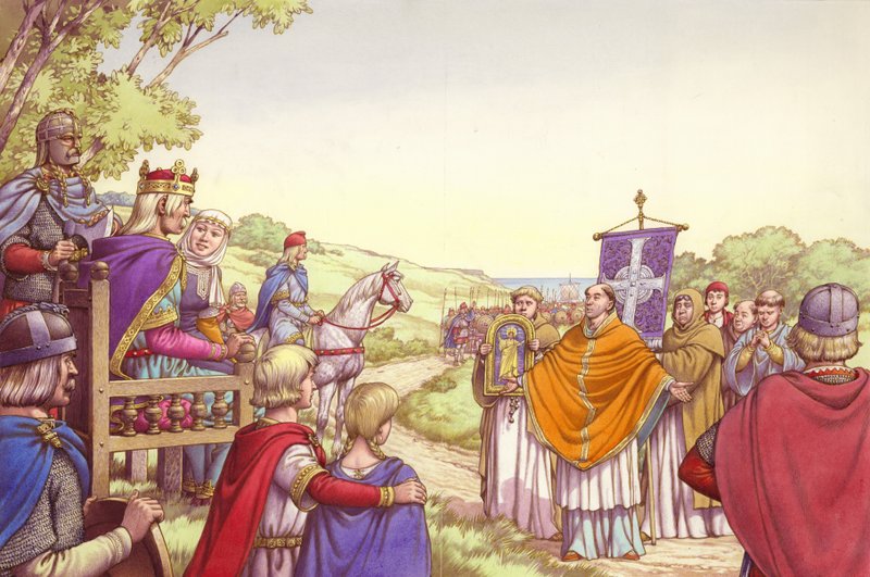 Augustine, Kral Ethelbert ve Kraliçesi Bertha