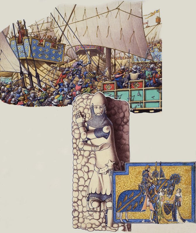 Sluys Savaşı by Pat (1907-95) Nicolle