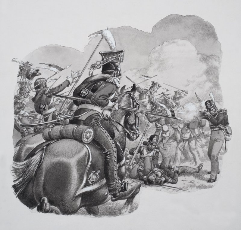 Hafif Süvari (kağıt üzerine guaj) by Pat (1907-95) Nicolle