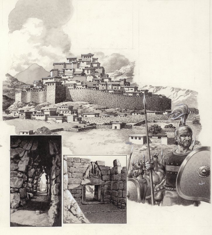 Miken Kalesi (kağıt üzerine guaj) by Pat (1907-95) Nicolle