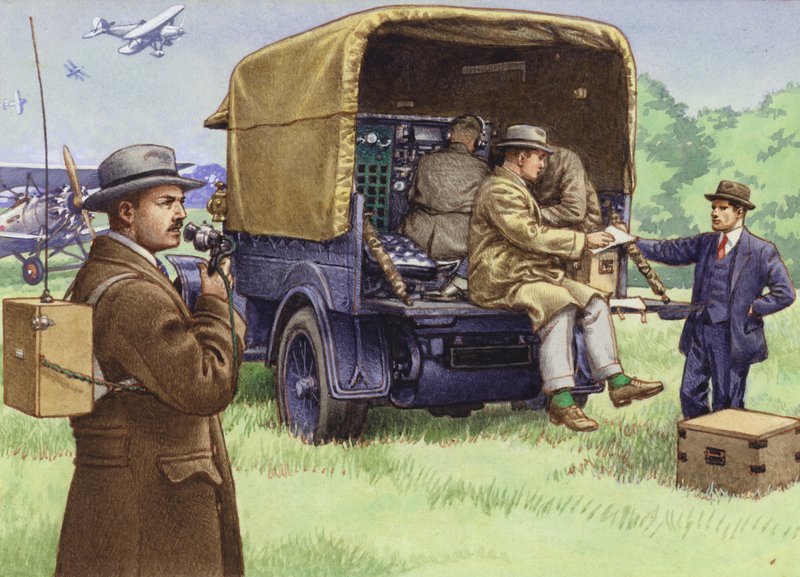 BBC için dış yayıncılığın ilk günleri (kağıt üzerine guaj) by Pat (1907-95) Nicolle