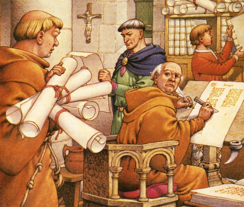 Domesday Kitabının Derlenmesi by Pat (1907-95) Nicolle