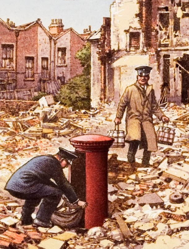 Blitz sırasında devam eden hizmetler by Pat (1907-95) Nicolle