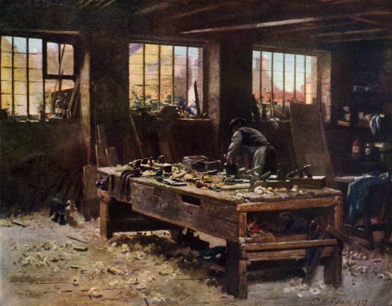 Marangoz Dükkanı (renkli taş) by Patrick William Adam
