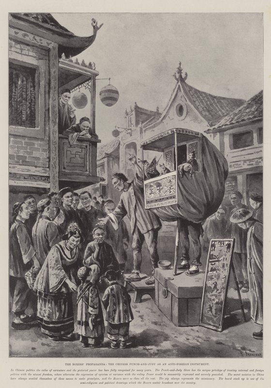 Boksörlerin Propagandası, Yabancılara Karşı Bir Enstrüman Olarak Çin Punch-and-Judy by Paul Frenzeny