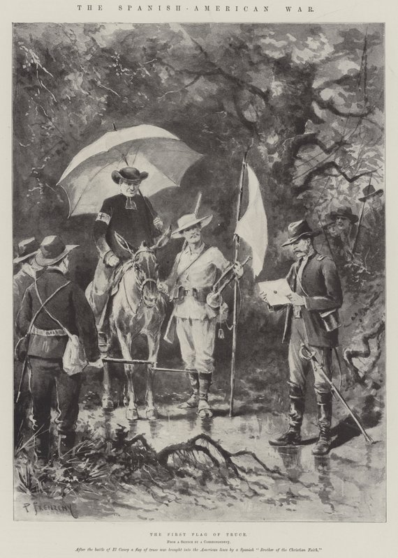 İspanyol-Amerikan Savaşı, Ateşkesin İlk Bayrağı by Paul Frenzeny