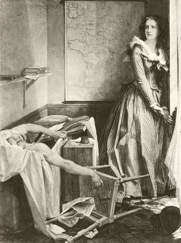 Charlotte Corday ve Marat (gravür) by Paul Baudry