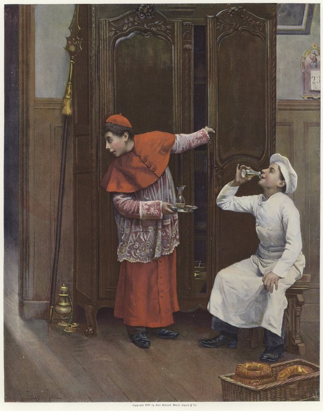 Kostümler renkli litho giyen iki genç erkek by Paul Charles Chocarne Moreau