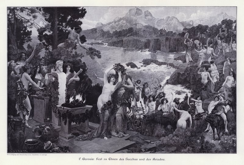 Bacchus ve Ariadne Onuruna Ziyafet (gravür) by Paul Jean Gervais