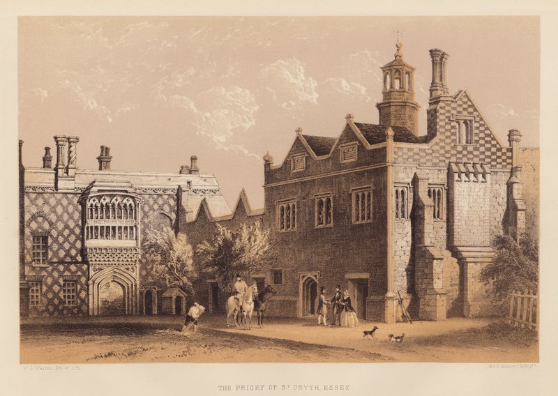 Aziz Osyth Manastırı, Essex (aquatint) by Paul Rink
