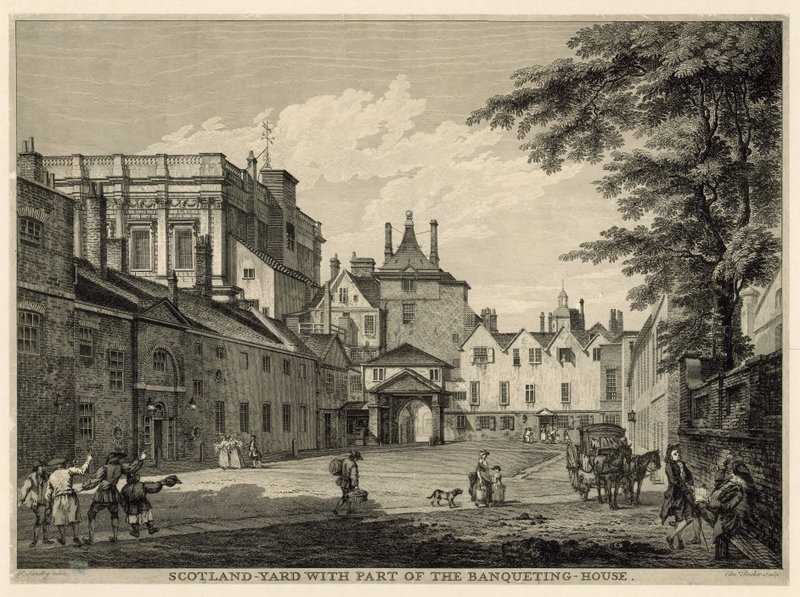 Ziyafet Evi'nin bir parçası olan Scotland Yard by Paul Sandby