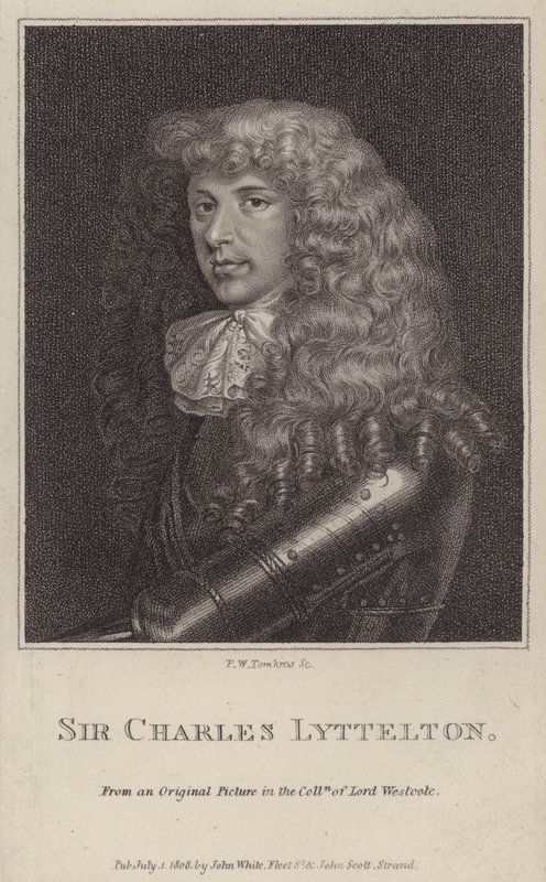 Sir Charles Lyttelton, İngiliz politikacı ve sömürge Jamaika Valisi (gravür) by Peltro William Tomkins