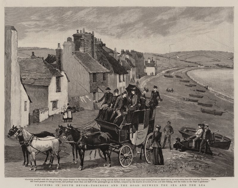 Güney Devon, Torcross ve Deniz ve Lea Arasındaki Yolda Koçluk by Percy Macquoid