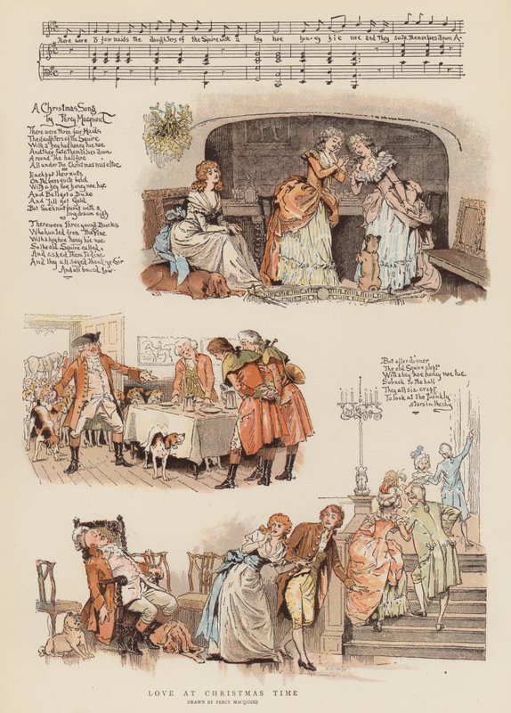 Noel Zamanında Aşk (chromolitho) by Percy Macquoid