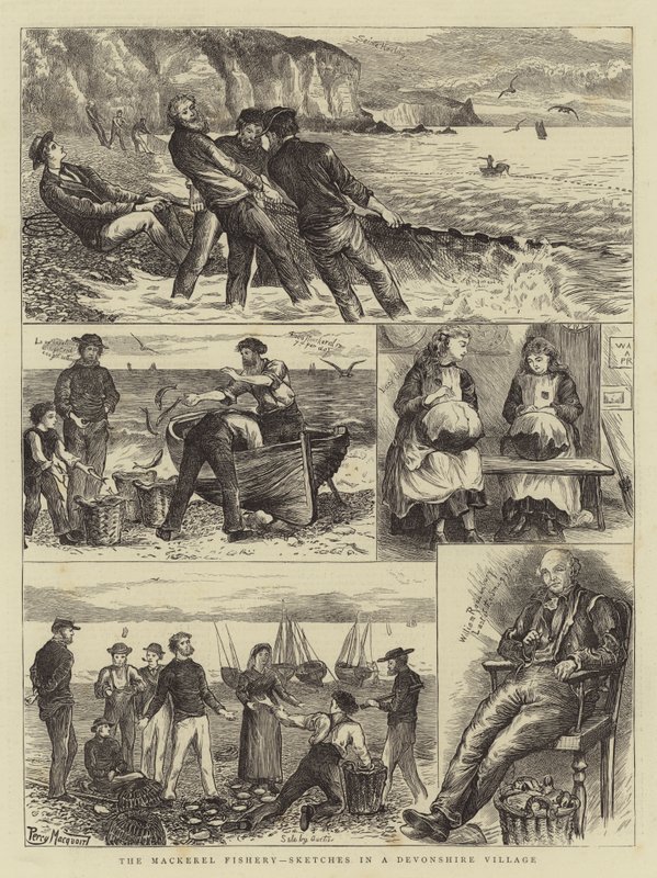 Uskumru Balıkçılığı, Devonshire Köyündeki Eskizler by Percy Macquoid