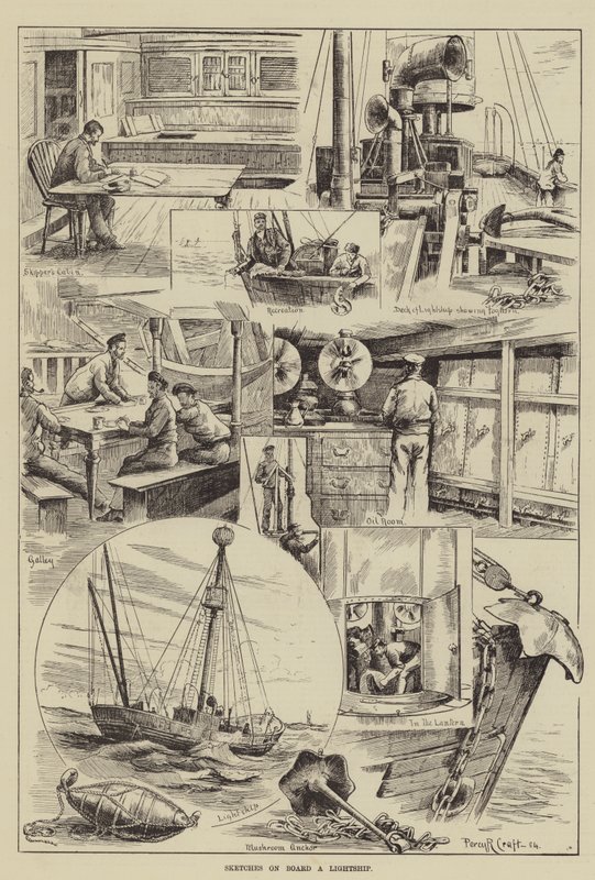 Bir Deniz Feneri Üzerindeki Eskizler by Percy Robert Craft