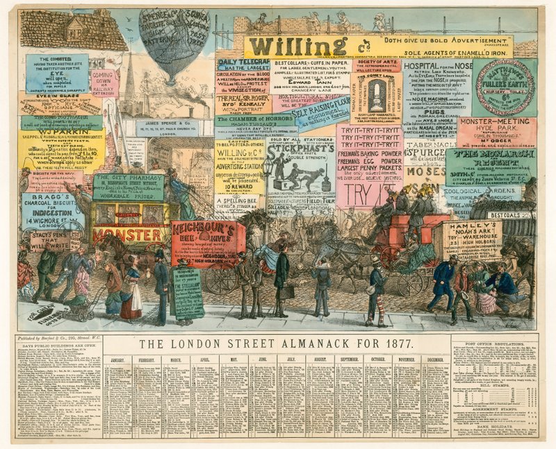 1877 için Londra Almanack by Percy Cruikshank