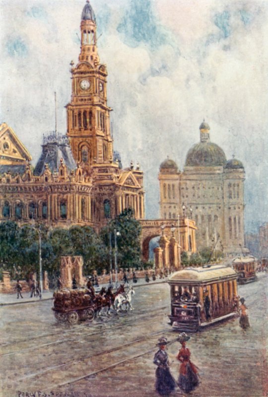 Belediye Binası, Sidney (renkli taş) by Percy F.S. (after) Spence