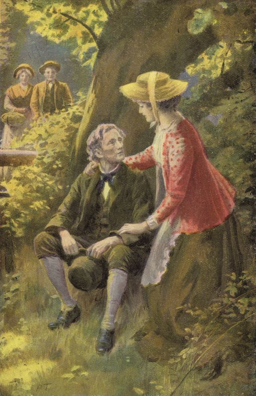 George Eliot tarafından Silas Marner için çizim (renkli taş) by Percy Tarrant