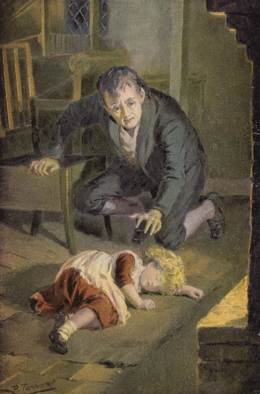 George Eliot tarafından Silas Marner için çizim (renkli taş) by Percy Tarrant