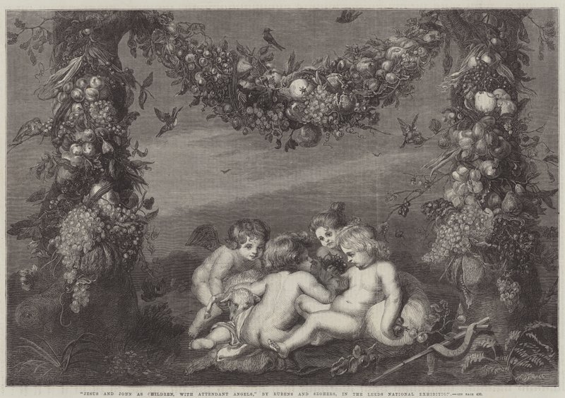 Çocukken İsa ve Yuhanna, Yardımcı Meleklerle by Peter Paul Rubens