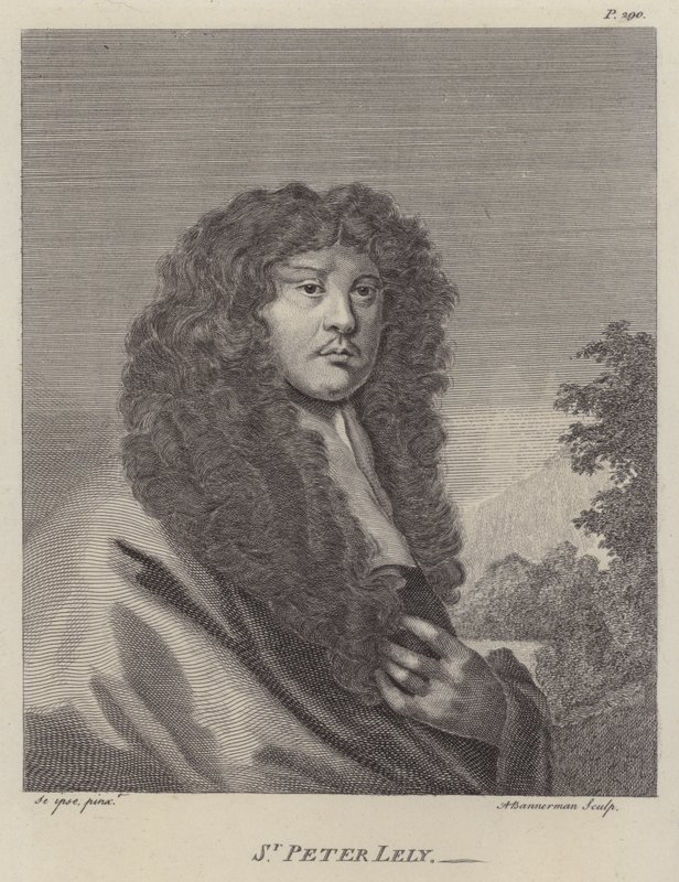 Sir Peter Lely, İngiliz sanatçı (gravür) by Peter (after) Lely