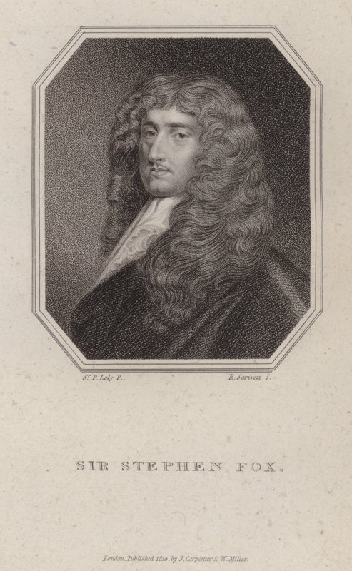 Sir Stephen Fox, İngiliz politikacı (gravür) by Peter (after) Lely