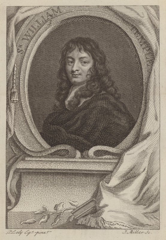 Sir William Temple, İngiliz diplomat ve yazar (gravür) by Peter (after) Lely