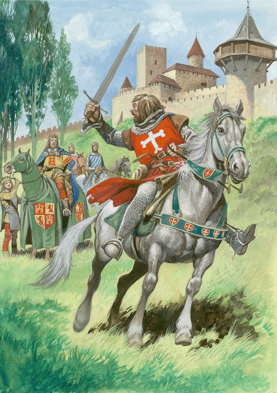 Kalenin dışında bir şövalye (kağıt üzerine guaj) by Peter Jackson