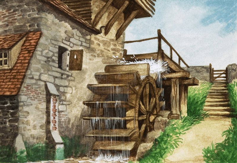 Bir dere kenarında eski bir su değirmeni by Peter Jackson