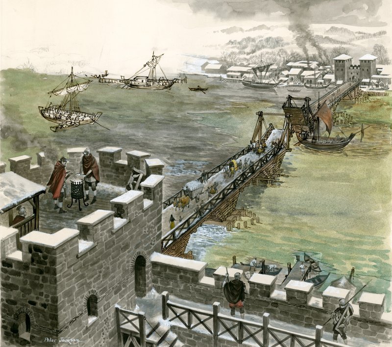 Romalılar tarafından inşa edilen Thames üzerinde köprü by Peter Jackson