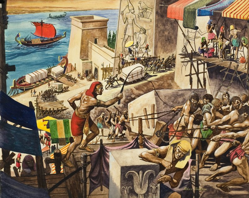 Piramitleri İnşa Etmek (kağıt üzerine guaj) by Peter Jackson