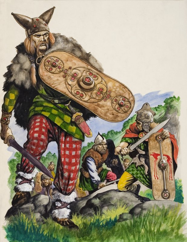 Kelt Savaşçıları (kağıt üzerine guaj) by Peter Jackson