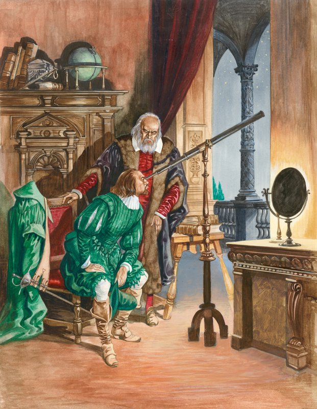 Artık kör olan Galileo, arkadaşının Pisa